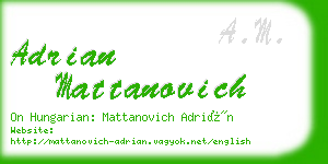 adrian mattanovich business card